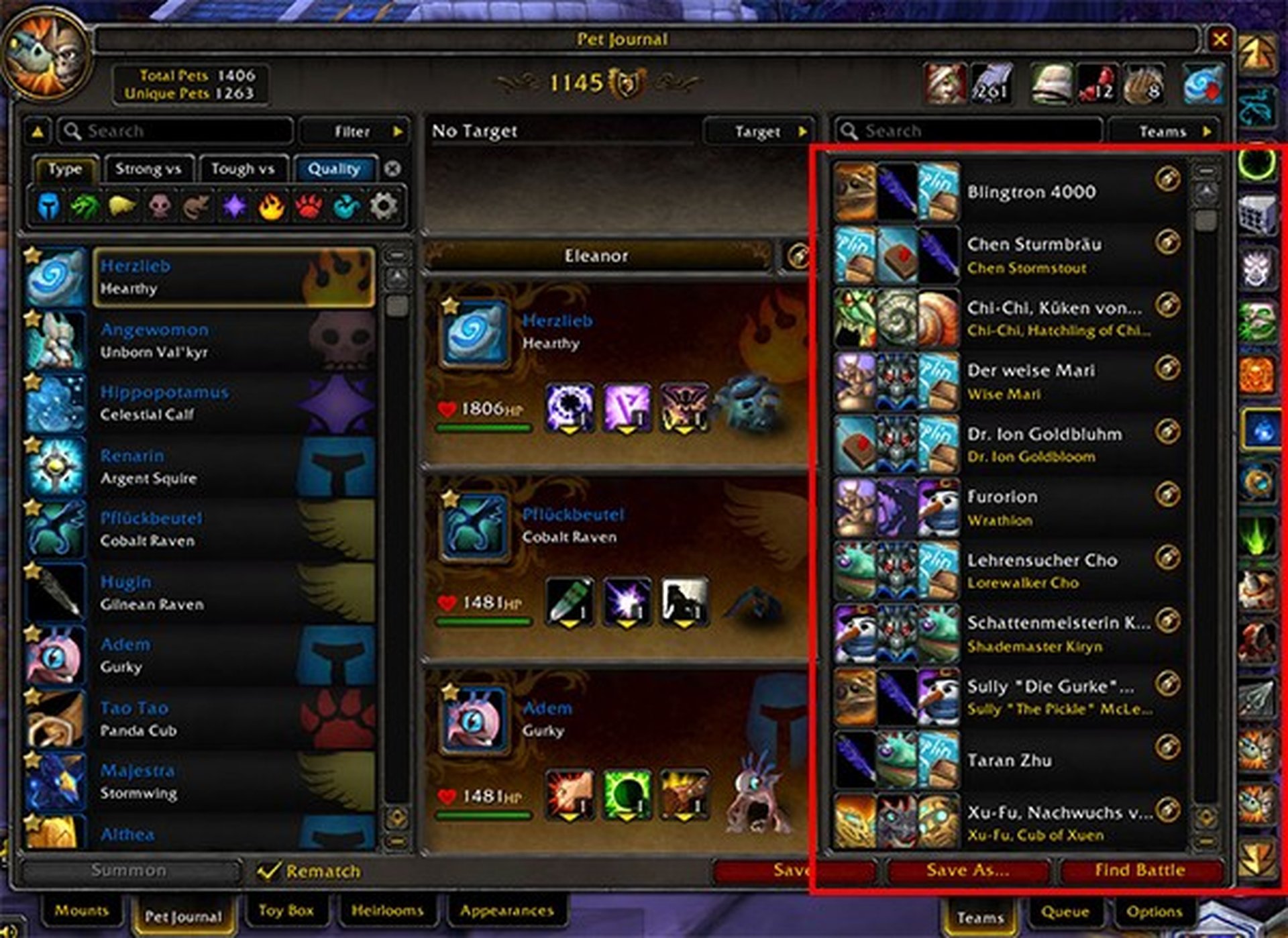 WoW Addon Example - Pet Journal