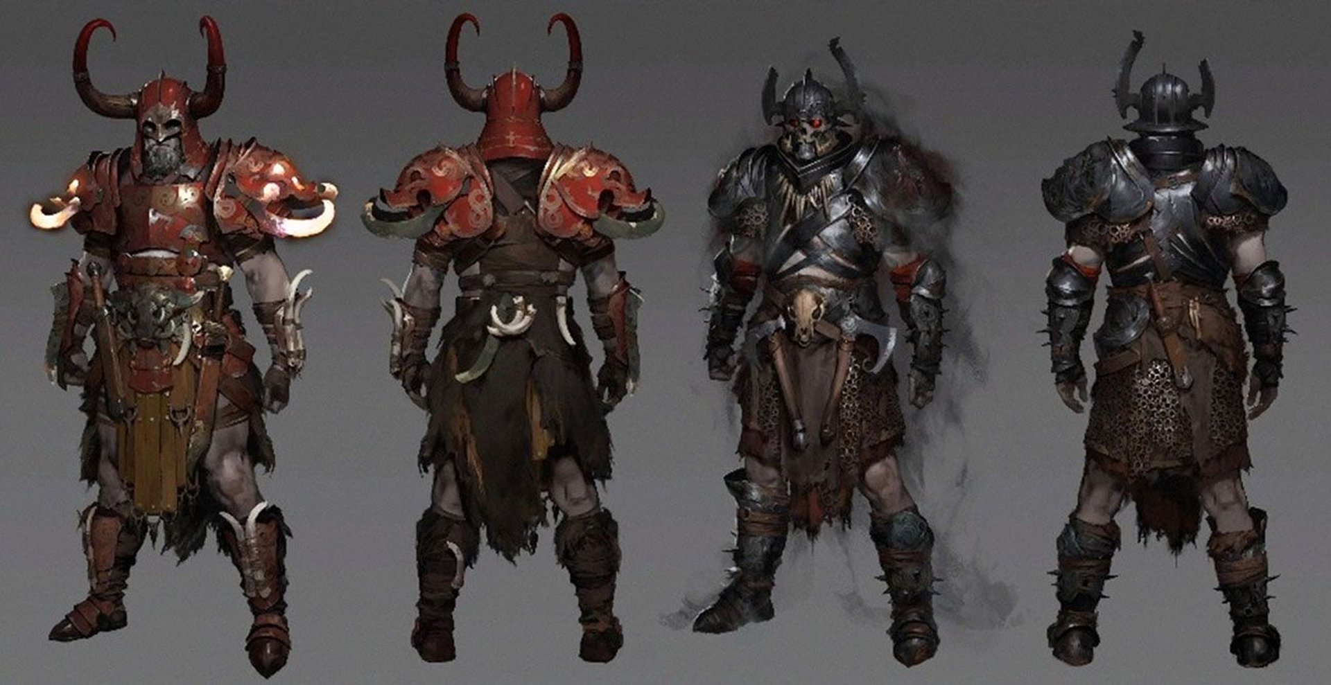 Dynamic illustration of Diablo 4 heroes showcasing diverse class builds in combat against the forces of evil in Sanctuary.