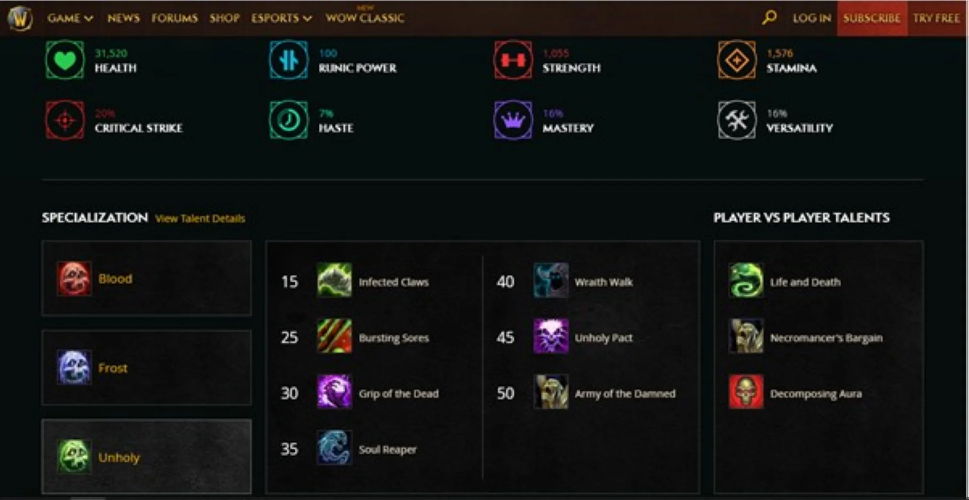 What can you see in the WoW Armory?